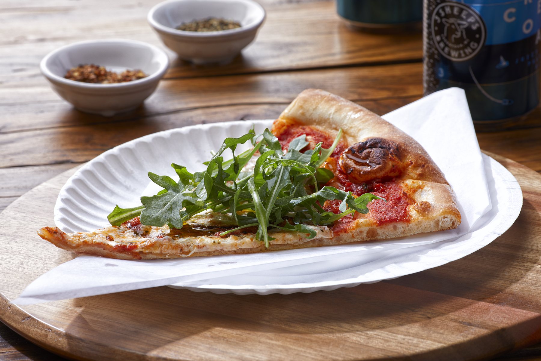 Slice with an arugula add-on